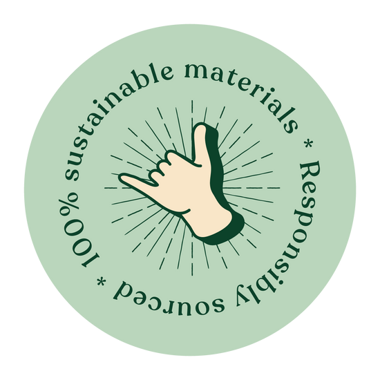 Shaka hand gesture symbol with 100% sustainable materials | Responsibly Sourced