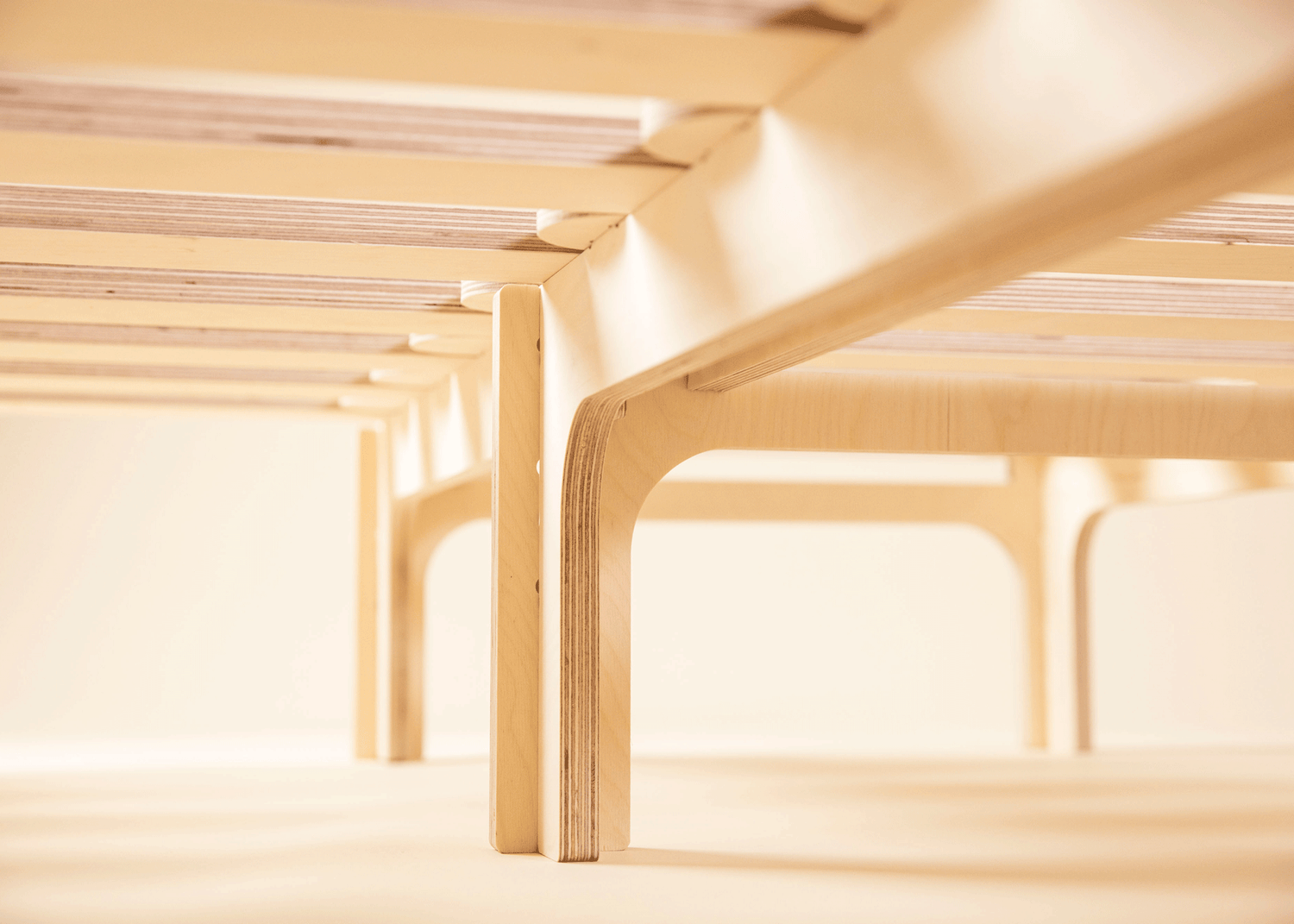 Close up of underneath the ByronBase and the sustainable Plywood